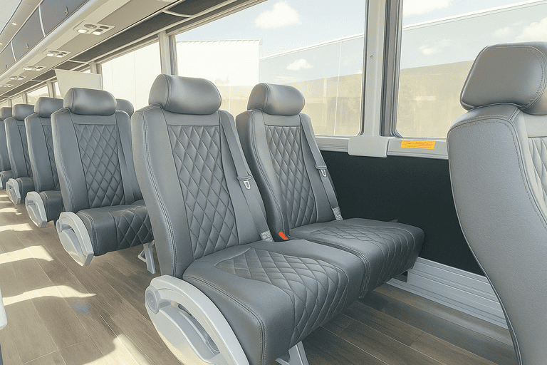 interior of West Valley City Shuttle Bus Rentals charter bus